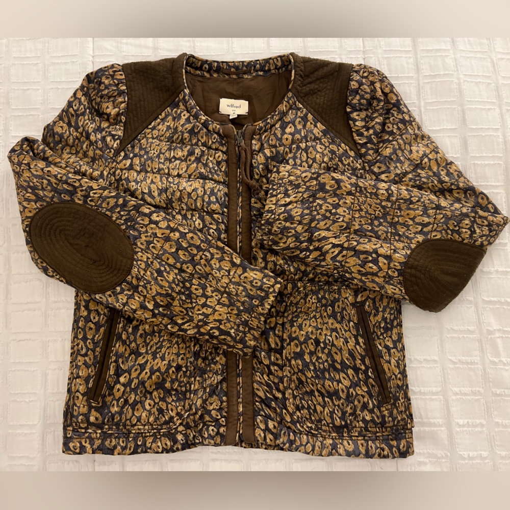 Wilfred Dauphine Ikat Quilted Full Zip Jacket Birch Grey Size 6